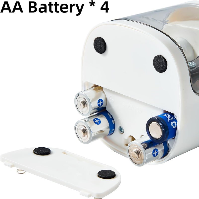 tenwin Electric Pencil Sharpener, Dual Hole Pencil Sharpeners Battery Powered, Small&Portable, Fit for 6-12mm No.2/Colored Pencils, Kids, School/Home (White) - Image 5